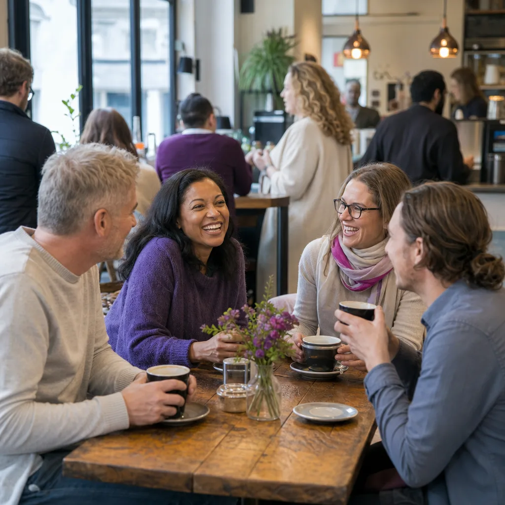 People meeting at a friendly organised singles event in Swindon