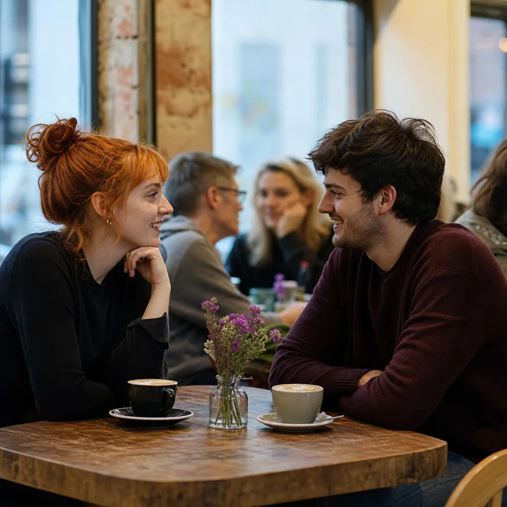 Coffee cups on a café table ready for a casual first date in Swindon